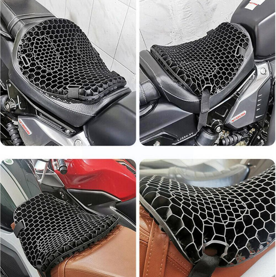 Motorcycle Gel Rubber Seat Cushion - Universal Size for All Bikes
