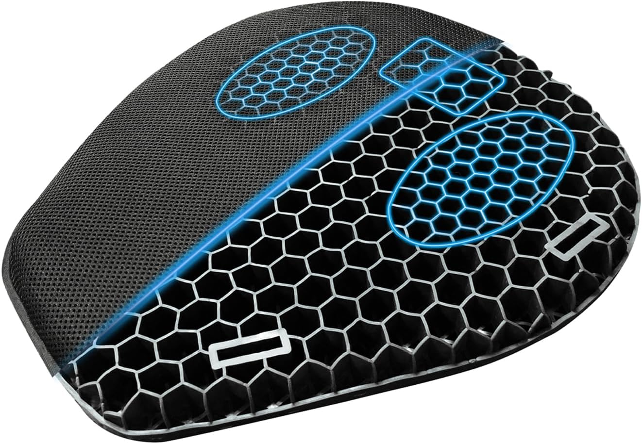 Motorcycle Gel Rubber Seat Cushion - Universal Size for All Bikes