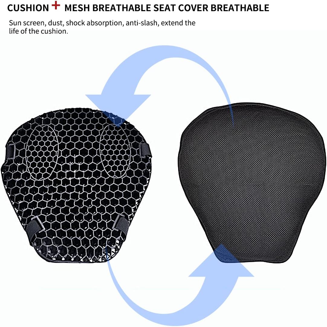 Motorcycle Gel Rubber Seat Cushion - Universal Size for All Bikes