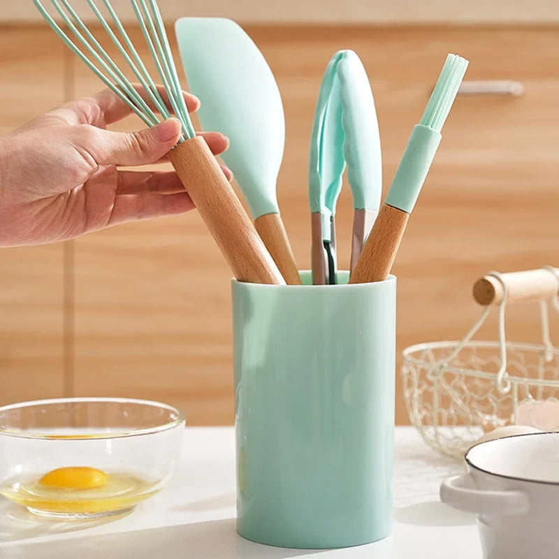 12 Pcs Premium Silicone Kitchen Tool Set – Heat Resistant & Non-Stick Safe