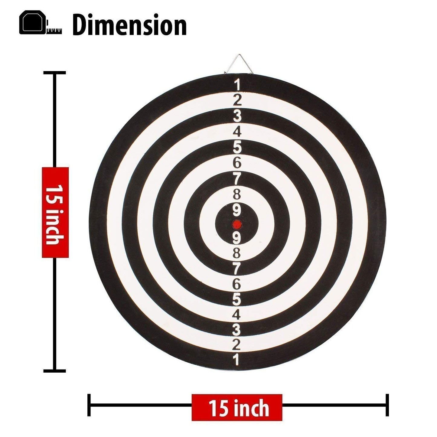 15" Dartboard Game Set with 6 Steel Tip Darts - Imported