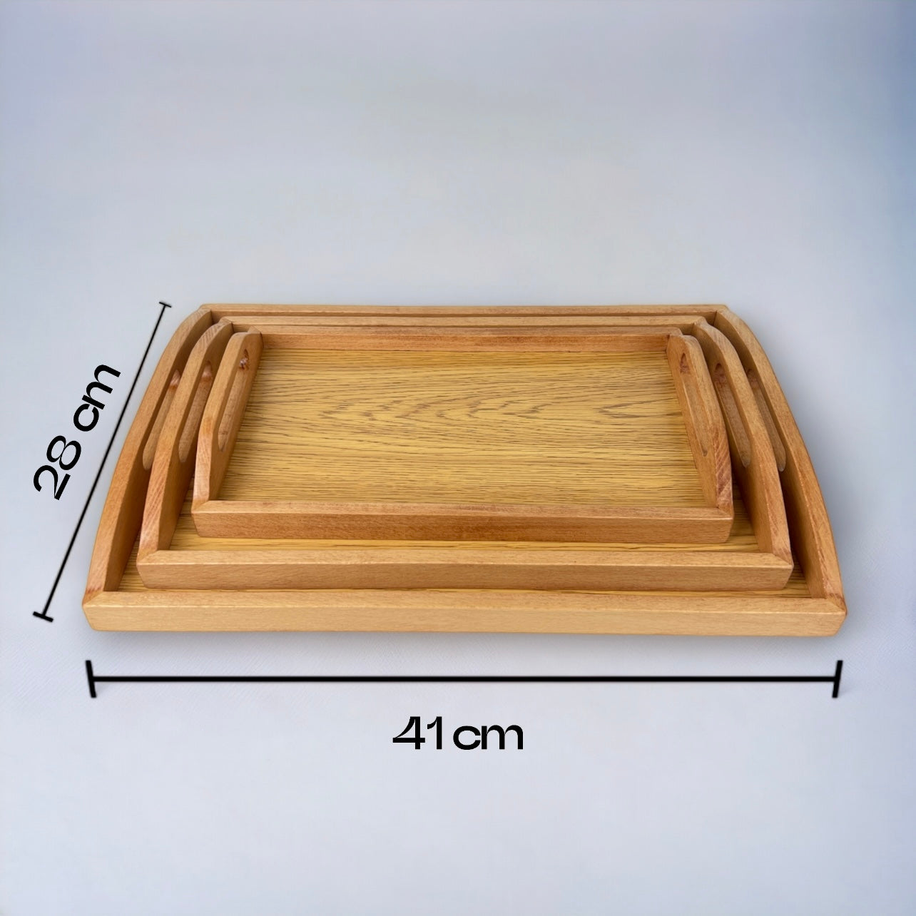 3-Pcs Wooden Tray Set – Handmade & Water Proof