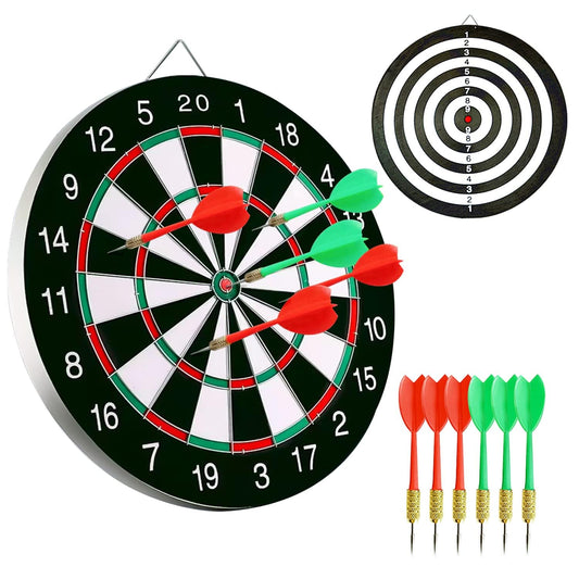 15" Dartboard Game Set with 6 Steel Tip Darts - Imported