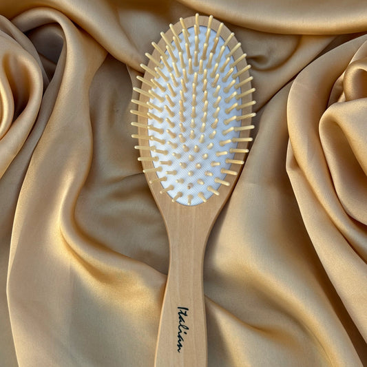 Premium Wooden Hair Brush & Comb Set – Natural Finish for Hair