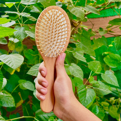 Premium Wooden Hair Brush & Comb Set – Natural Finish for Hair