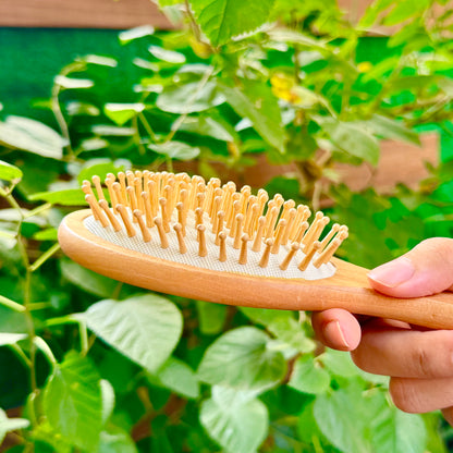 Premium Wooden Hair Brush & Comb Set – Natural Finish for Hair