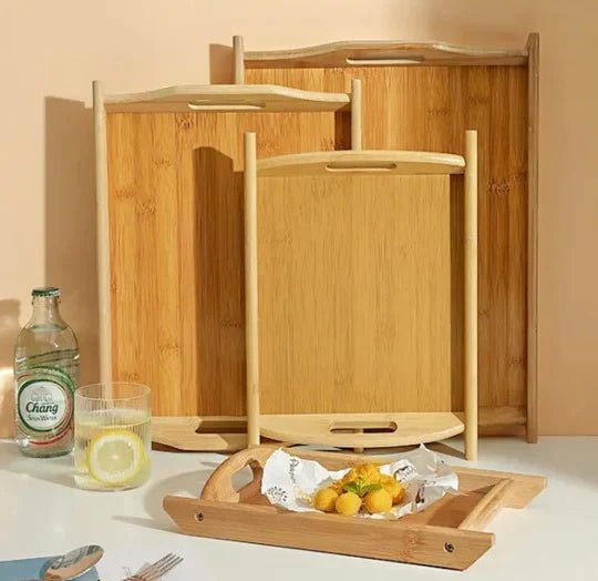 3-Pcs Wooden Tray Set – Handmade & Water Proof